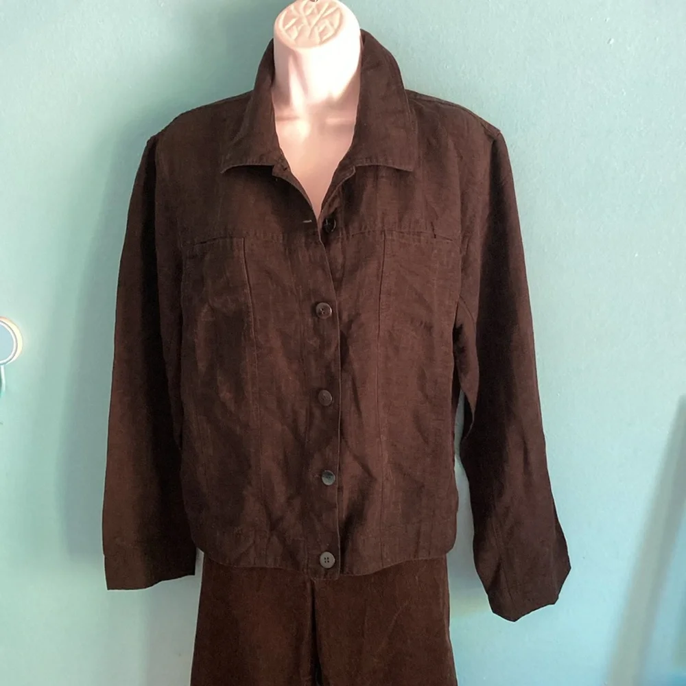 Chicos 2 Womens Size L Casual Black Button Front Lightweight Cropped Jacket